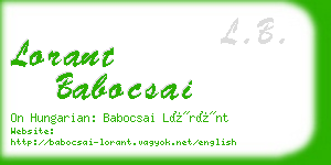 lorant babocsai business card